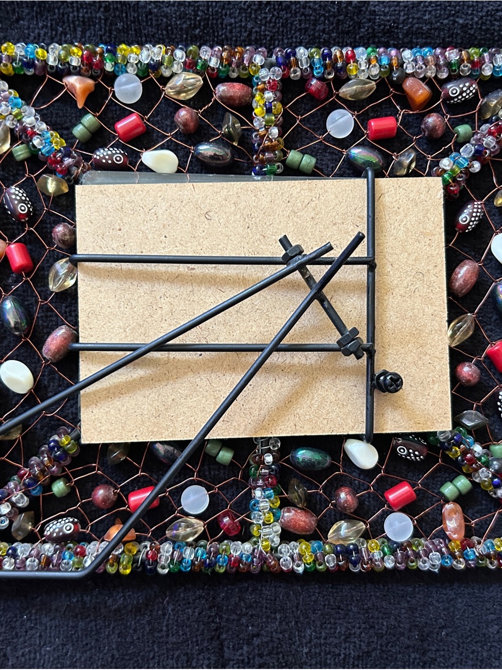 Handcrafted Multicolor Beaded Photo Frame by - Picture 2 of 2